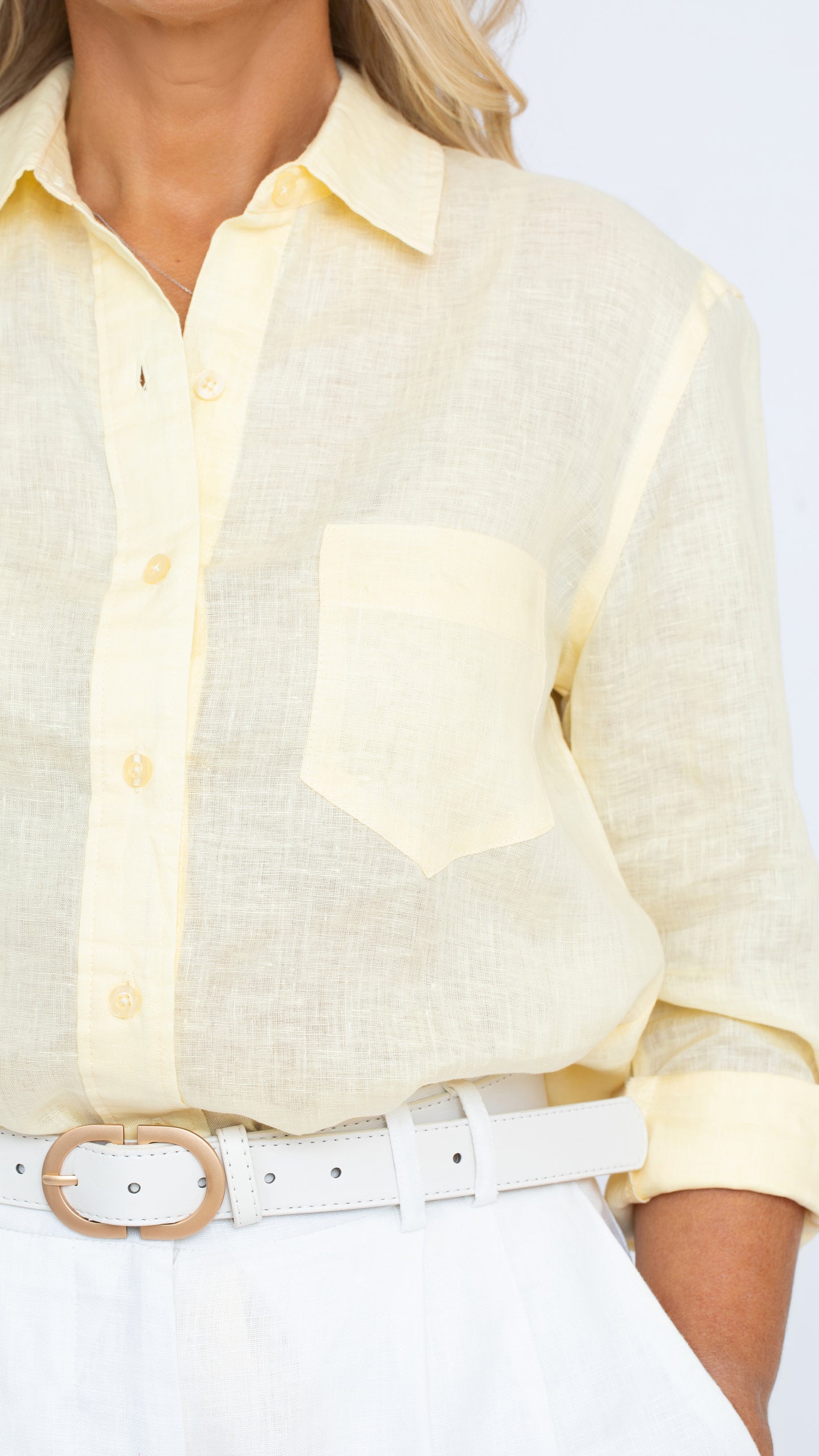Nola Linen Shirt - Buttercup Yellow